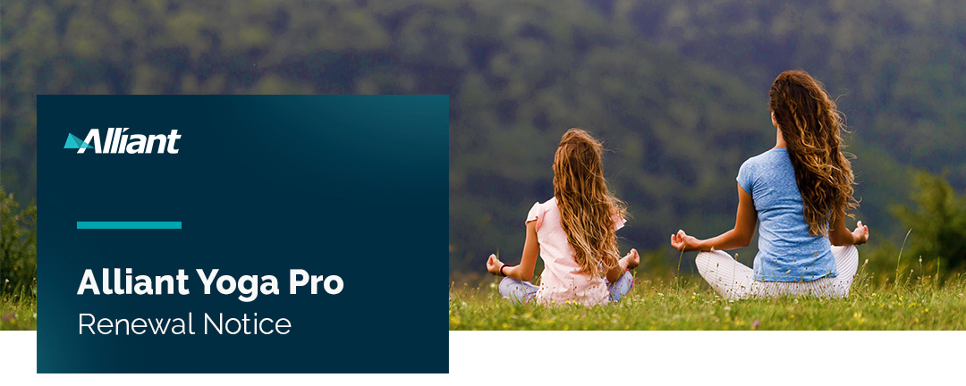 Alliant YogaPro Renewal Notice